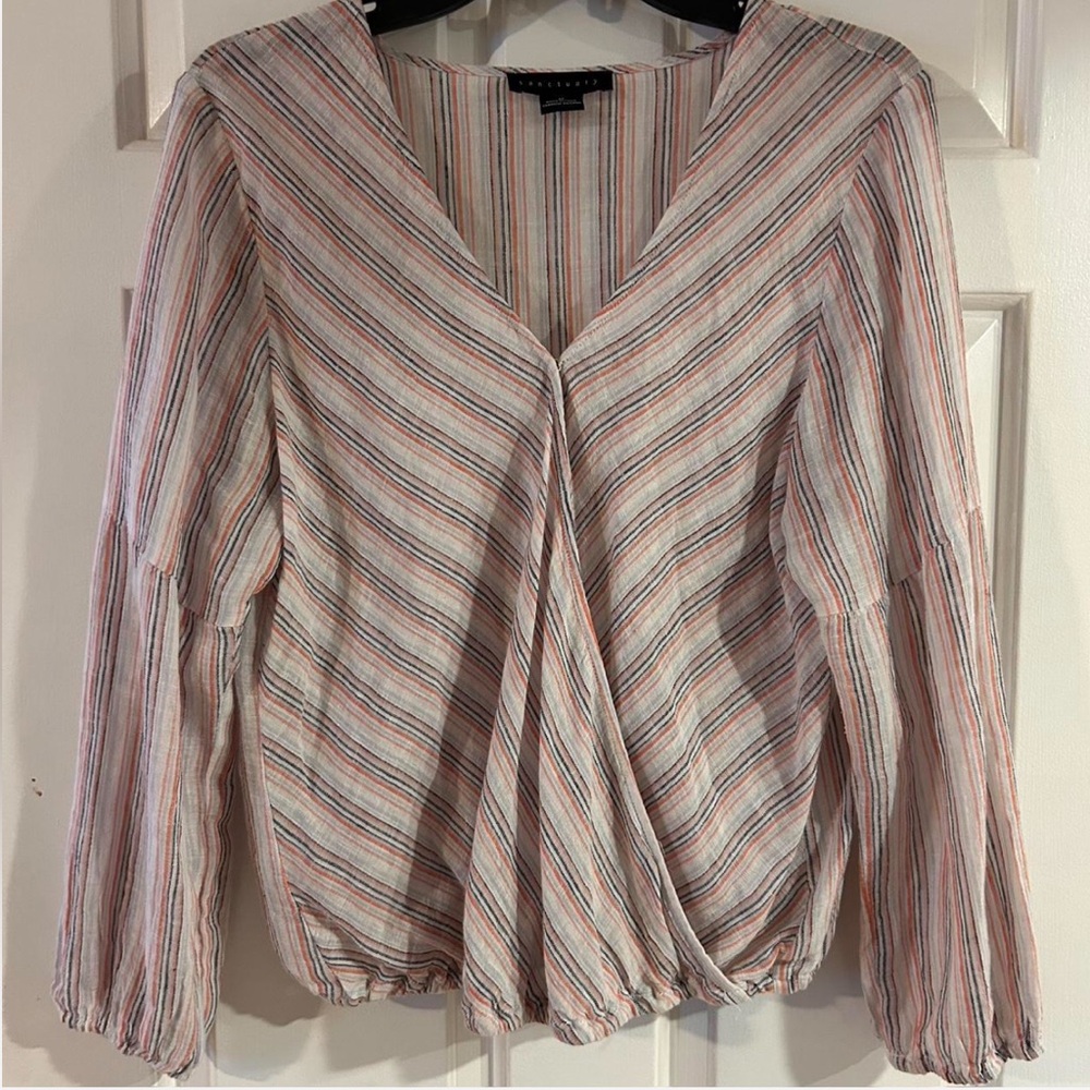 Sanctuary Women’s Sand Dune Striped Wrap Top, Multi Colored. Women’s Size M